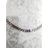 Stainless collier, met rechthoekige paarse zirconia. 